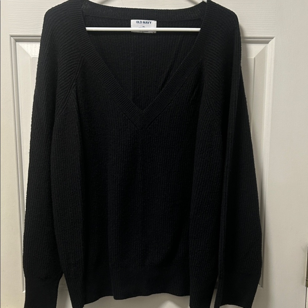 Old Navy Deep Black V Neck Sweater Size XXL